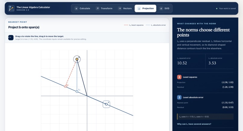 The Linear Algebra Calculator 2.0 – screenshot 3