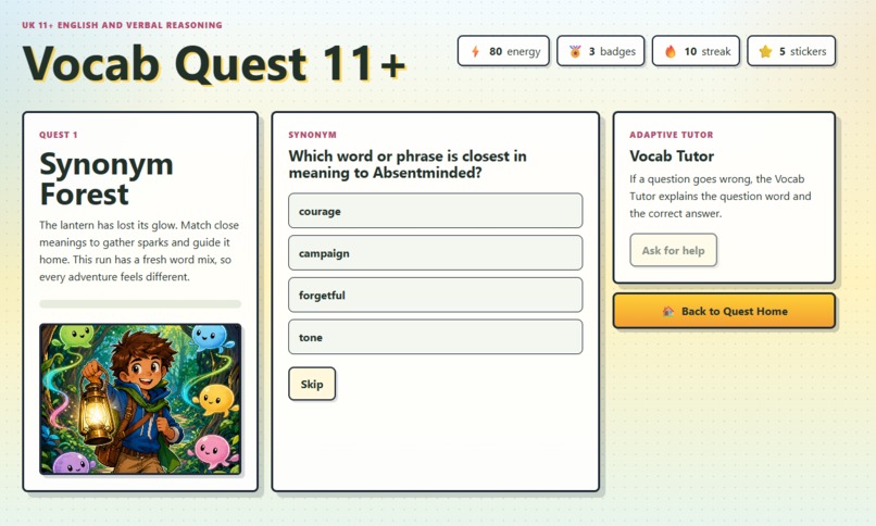 Vocab Quest 11+ – screenshot 2