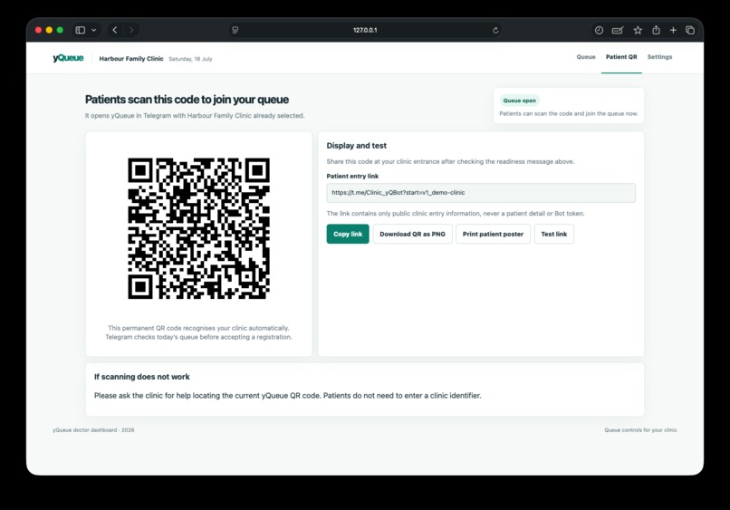 yQueue — Smart Virtual Queue via Telegram – screenshot 3