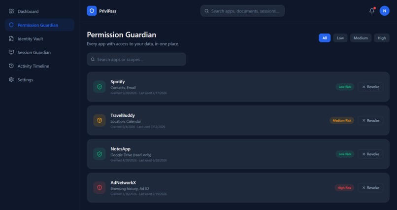 PriviPass – screenshot 2