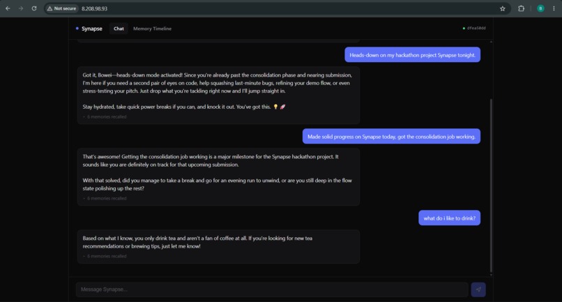 Synapse — Memory That Actually Forgets – screenshot 3