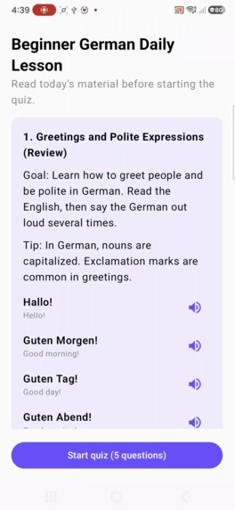 Quiz App AI with Codex – screenshot 2