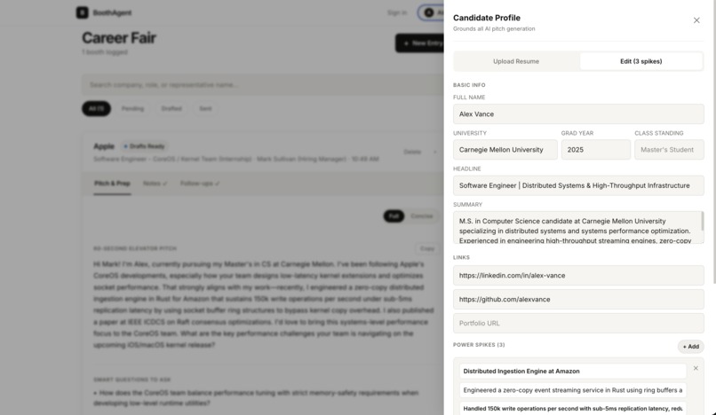 Career Fair Agent – screenshot 3