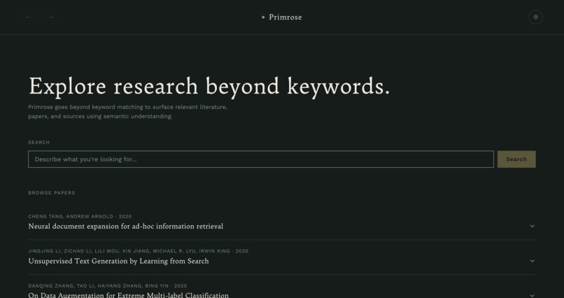 Primrose - Research Intelligence – screenshot 1