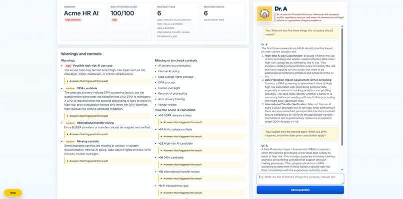 AI Act Compliance Navigator – screenshot 2