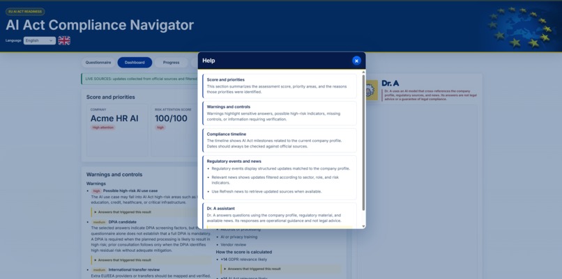 AI Act Compliance Navigator – screenshot 6