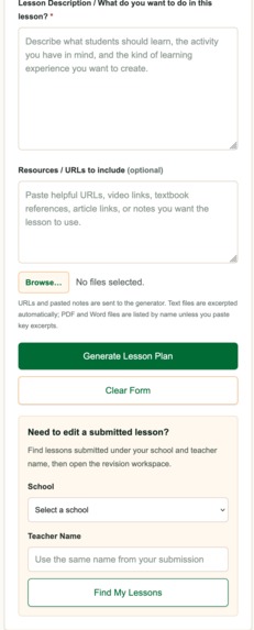 The Lesson Plan Generator – screenshot 2