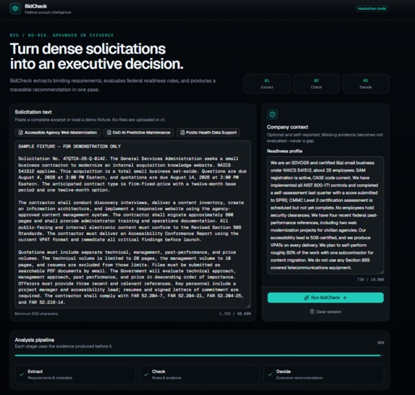BidCheck – screenshot 1