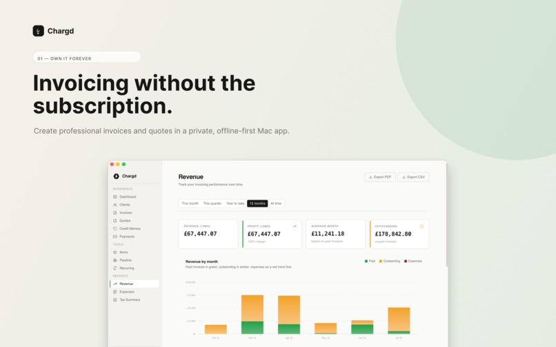 Chargd: Invoices & Quotes – screenshot 1