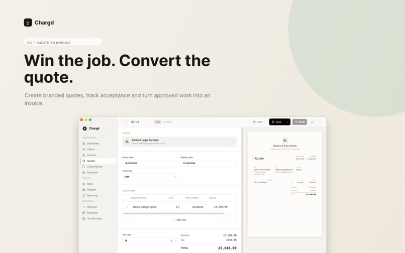 Chargd: Invoices & Quotes – screenshot 4
