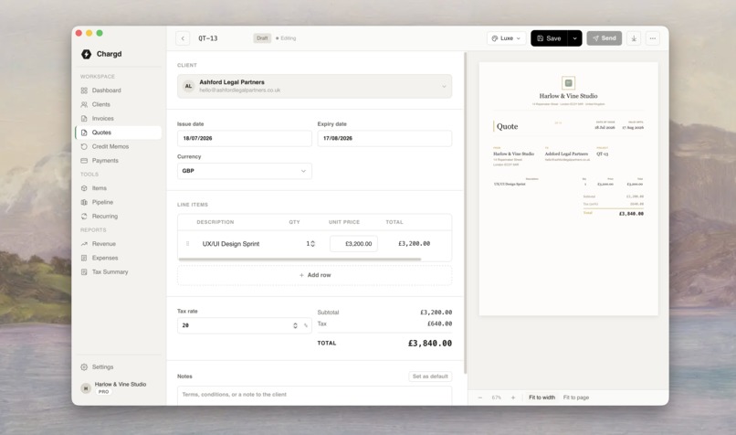 Chargd: Invoices & Quotes – screenshot 8