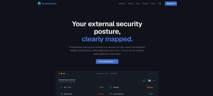 ScanSentinel: AI-Powered Security Intelligence Platform – screenshot 1