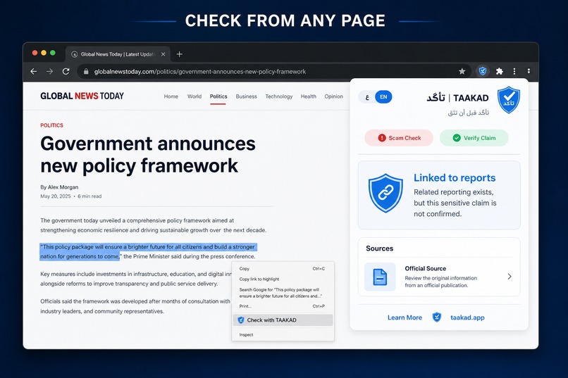 TAAKAD :: Check Scams and Misinformation – screenshot 4