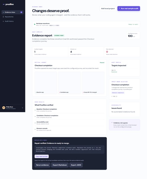 Proofline — Evidence-based review for AI-generated code – screenshot 6