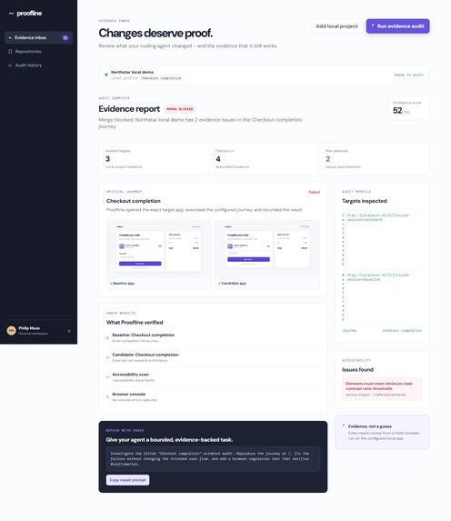 Proofline — Evidence-based review for AI-generated code – screenshot 4