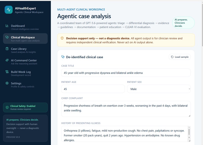 AIHealthExpert: Agentic Clinical Workspace – screenshot 3