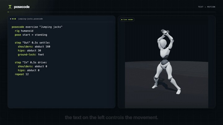 Posecode: Spatial DSL for LLMs – screenshot 1