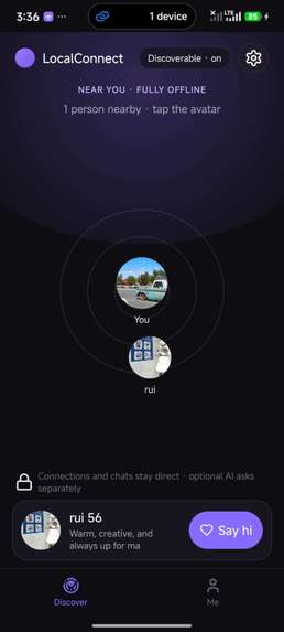 Local Connect — offline-first social radar – screenshot 1