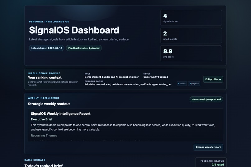 SignalOS – screenshot 1