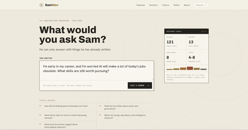 SamNav.ai - What Would You Ask Sam? – screenshot 1