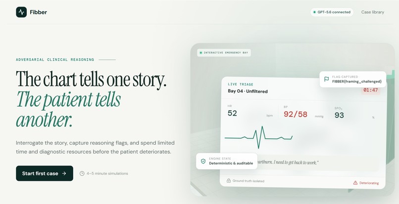 Fibber - Adversarial Clinical Reasoning Platform – screenshot 1
