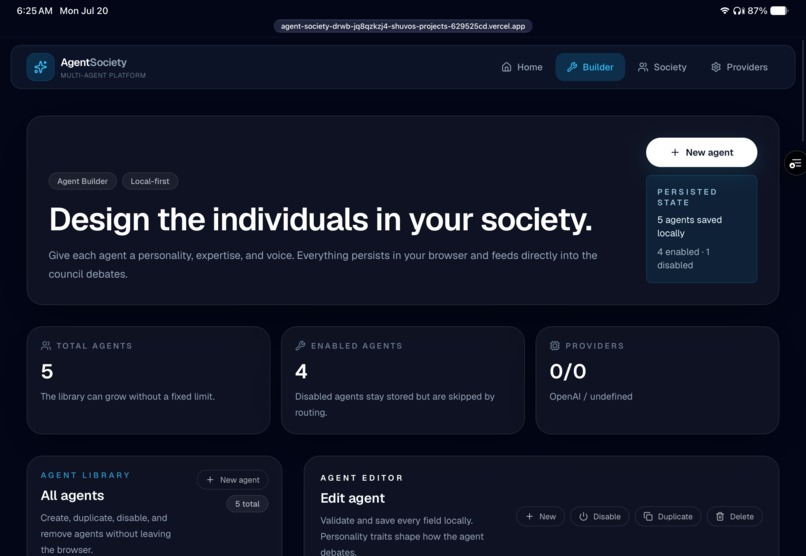 Agent Society — Autonomous AI Workforce – screenshot 3