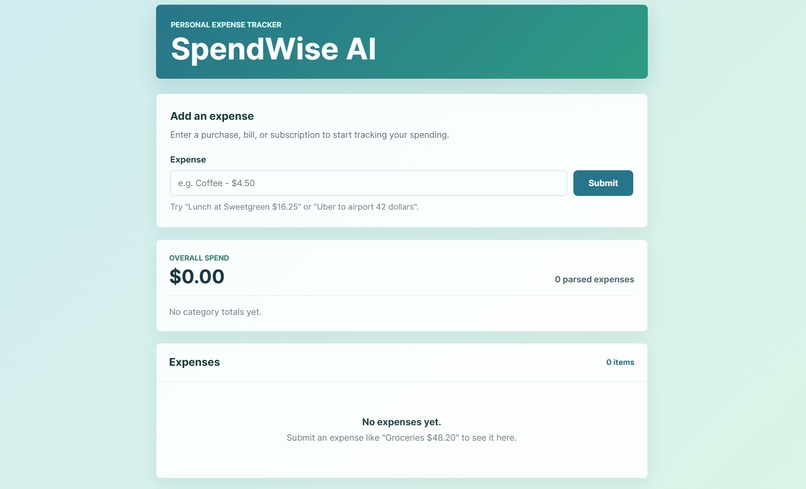 SpendWise AI – screenshot 1
