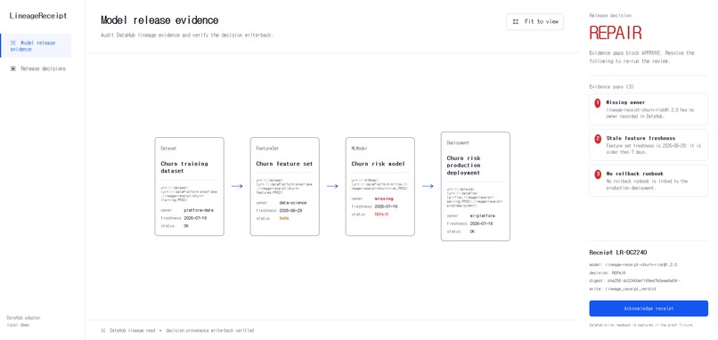 LineageReceipt – screenshot 1