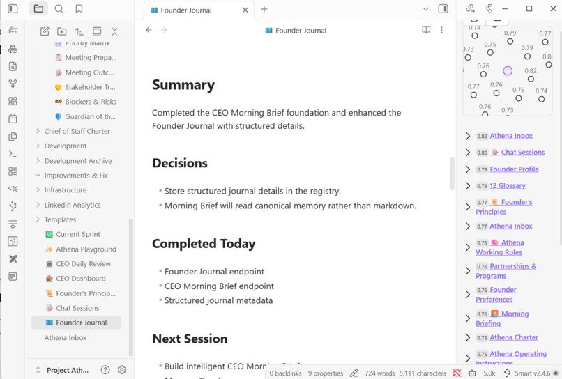 Athena: AI Operating System for Founders  – screenshot 4