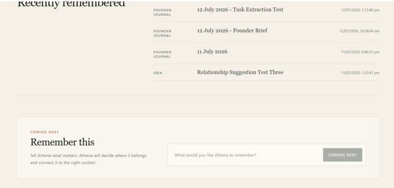 Athena: AI Operating System for Founders  – screenshot 3