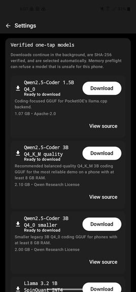 PocketIDE – screenshot 5