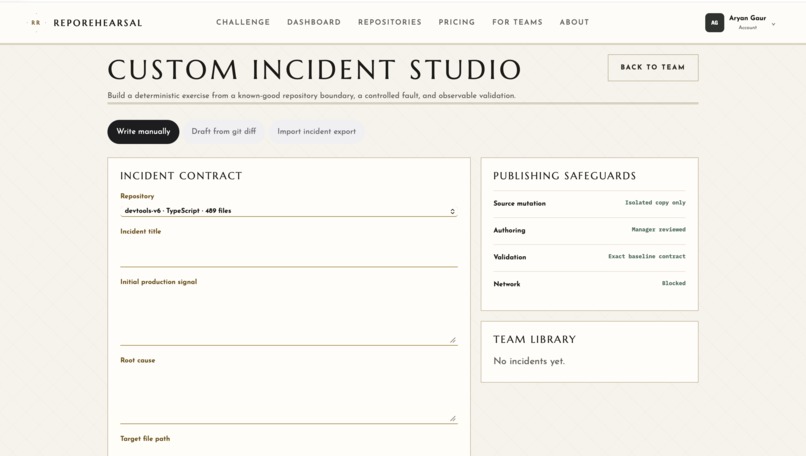 Repo Rehersal – screenshot 2
