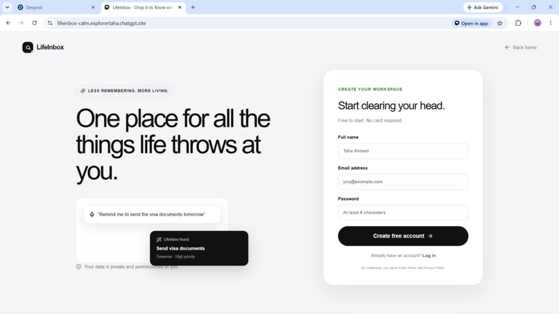 LifeInbox – screenshot 2