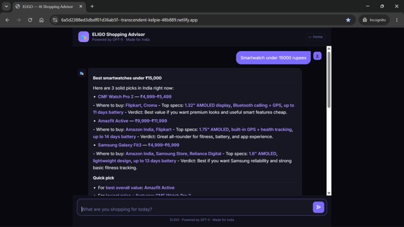 Eligo-i choose – screenshot 2