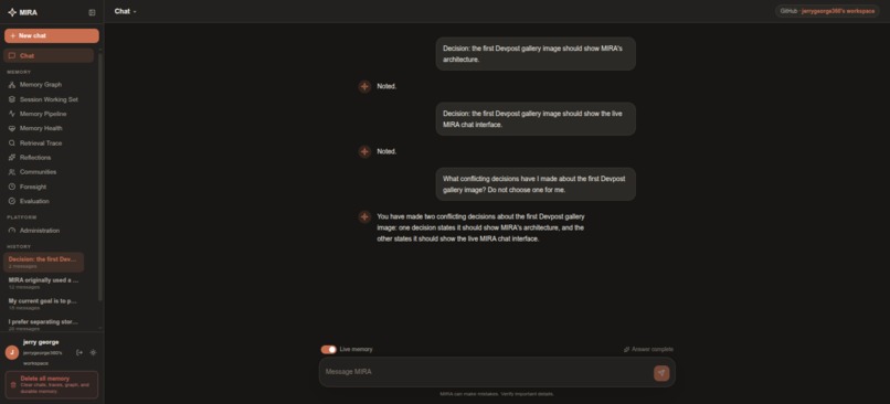 MIRA (Memory Integrated Reasoning Architecture) – screenshot 6