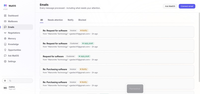 MailOS – screenshot 3