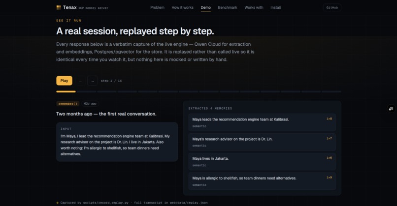 Tenax | Self-Managing AI Memory – screenshot 5