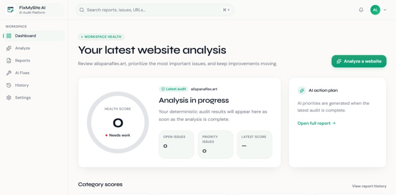 FixMySite – screenshot 2