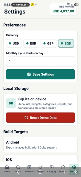 Money tracking app – screenshot 2