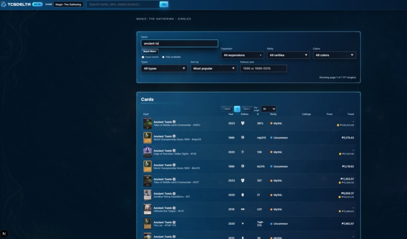 TCGDelta – screenshot 2