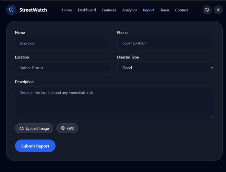 StreetWatch — Hyperlocal Micro-Disaster Early Warning System – screenshot 7