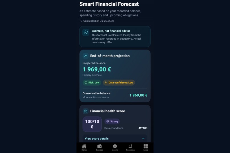 BudgetPro – Smart Financial Forecast – screenshot 1