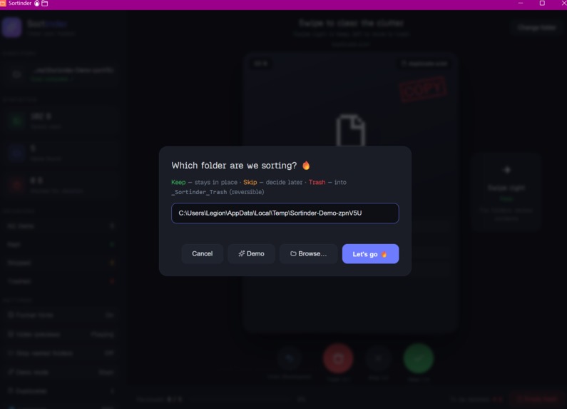 Sortinder – screenshot 2