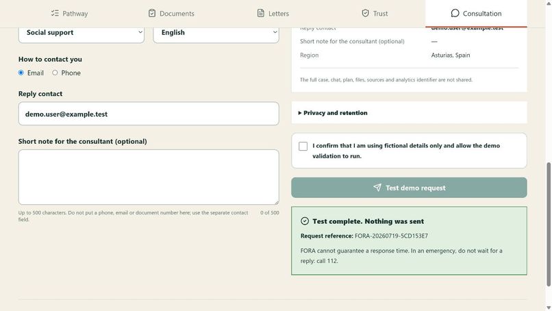 Personal AI Social Worker FORA – screenshot 2