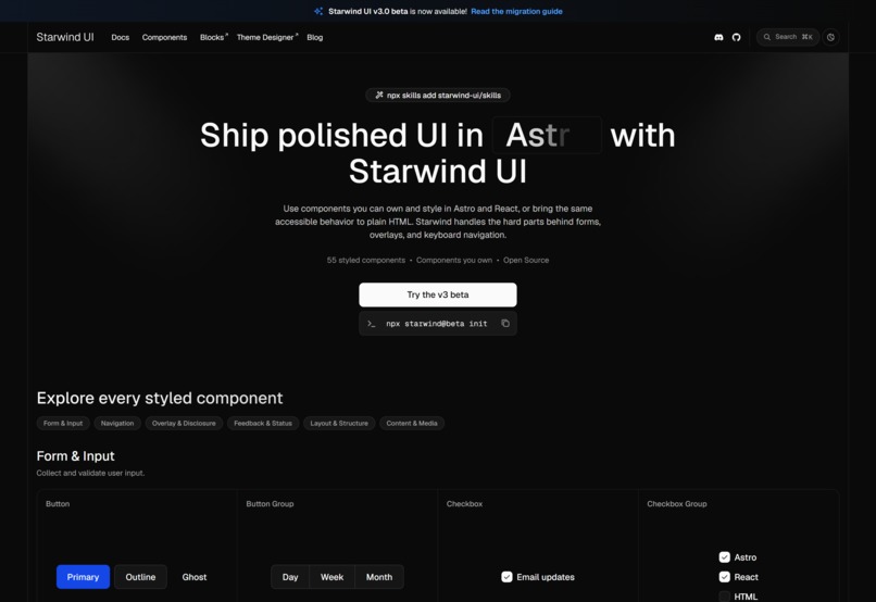 Starwind UI – screenshot 1