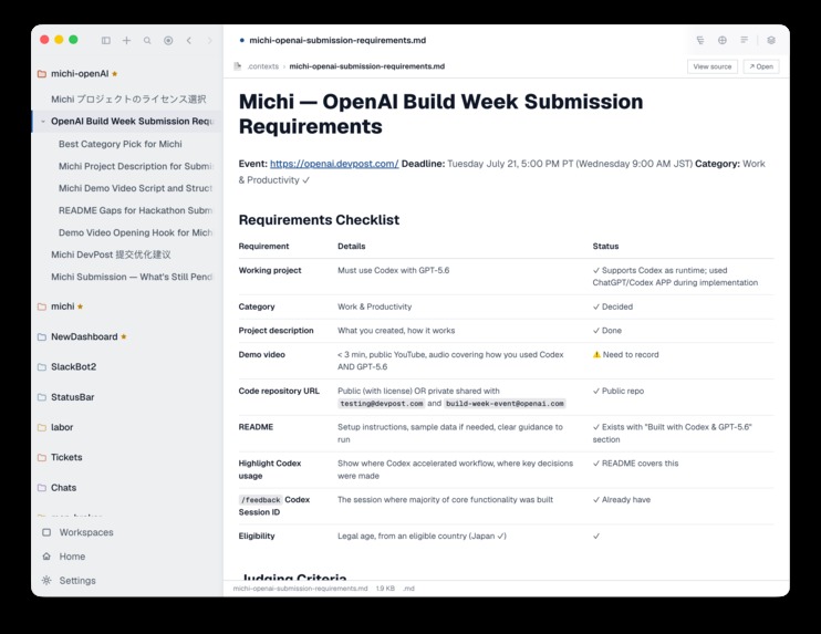 Michi - Branch-native workspace – screenshot 7