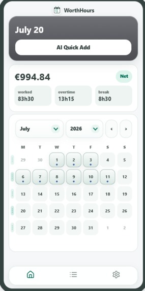 WorthHours – screenshot 1