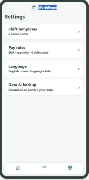 WorthHours – screenshot 3