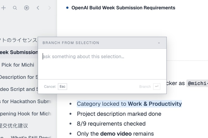 Michi - Branch-native workspace – screenshot 15