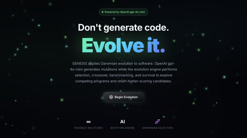 GENESIS — Darwinian Code Evolution Engine – screenshot 1
